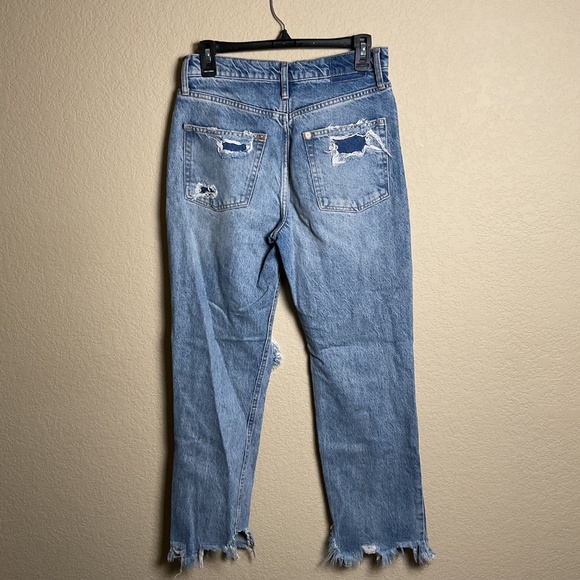 We The Free Womens 26 Distressed Tapered Baggy Boyfriend‎ High Waisted Jeans - Picture 2 of 7
